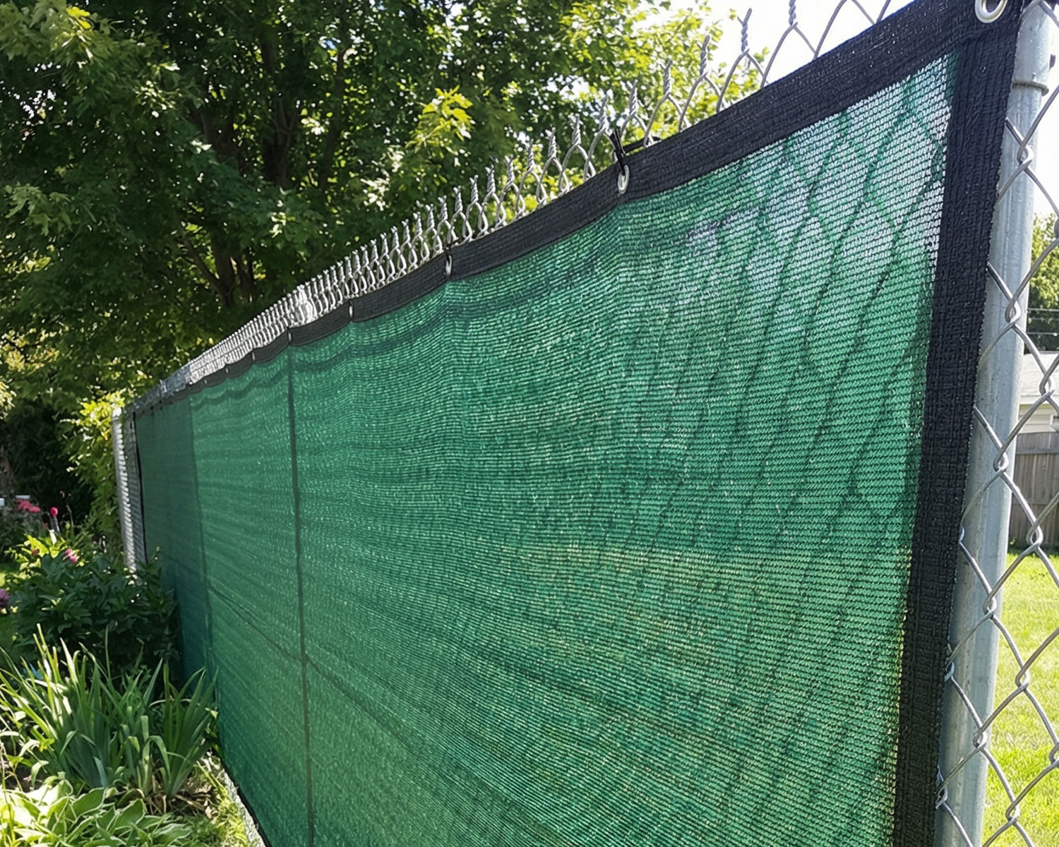Bahçe Gizleme Filesi – Yüzde 75lik – Yeşil – Şeritli Halkalı