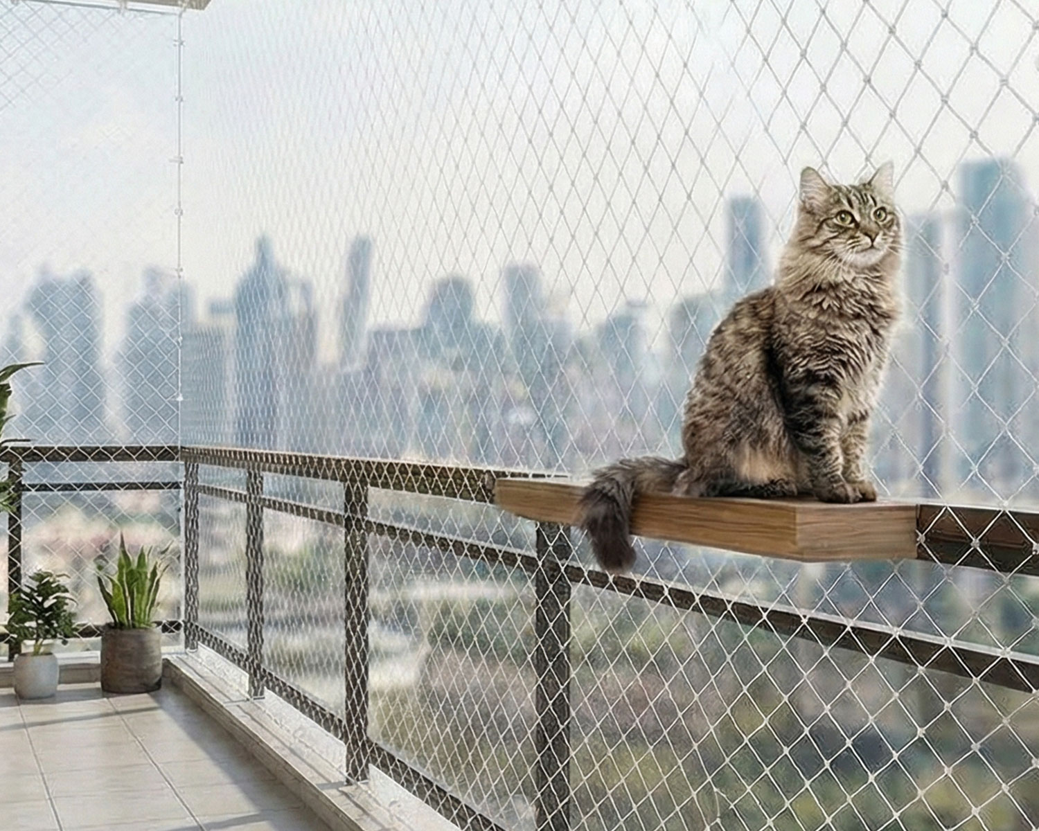 Kedi Filesi – 4 cm – 2.5 mm İp – Kedi Ağı – Kare Desen