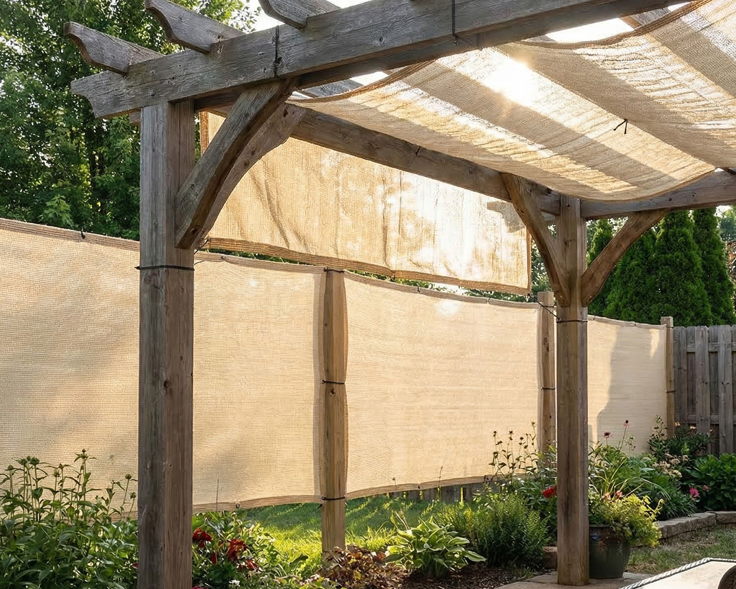 Krem Gölgelik File – Yüzde 95lik Çit Filesi – Düz