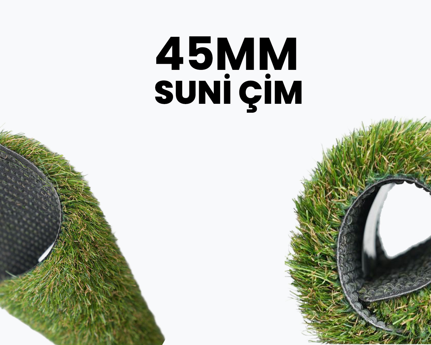 45 mm Suni Çim Halı – Ultra Premium Bahçe Çimi – Maksimum Dolgunluk ve Doğallık